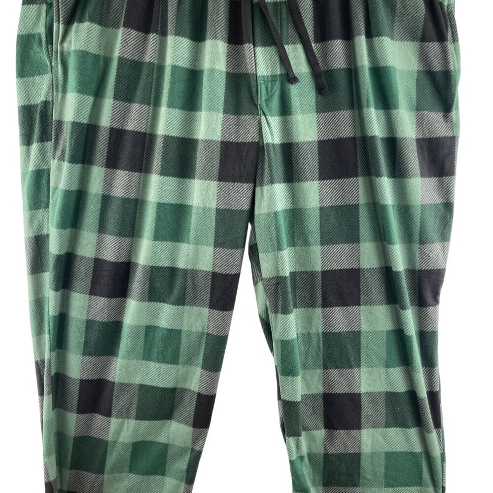 Sonoma Mens 4XB Green Plaid Pajama Pants 100% Polyester Relaxed Fit cozy  soft